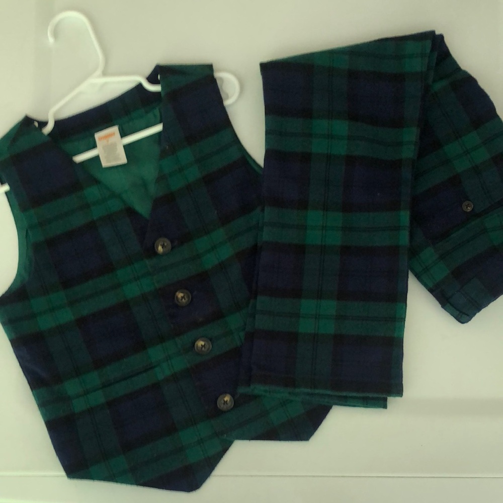 Gymboree Green and Blue Plaid Kids Matching Set